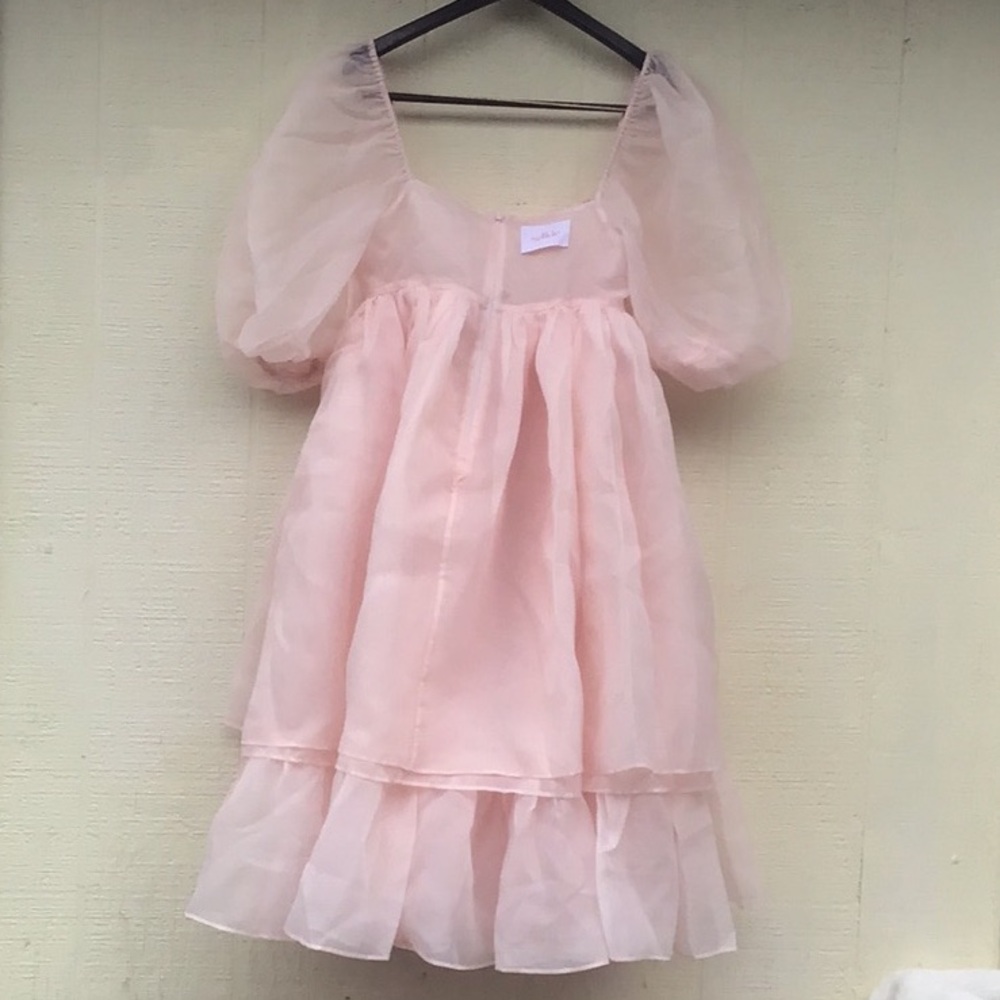 Selkie French puff dress in ballerina pink - Picture 4 of 16
